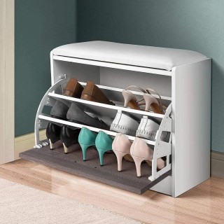 BAKAJI  Παπουτσοθήκη Πάγκος 1 Πόρτα Τριπλή Βάθος με Κάθισμα από Οικ...