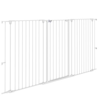 PawHut Πτυσσόμενος Φράχτης Σκύλων 3 Πάνελ με Διπλό Κλείδωμα, Ατσάλι...