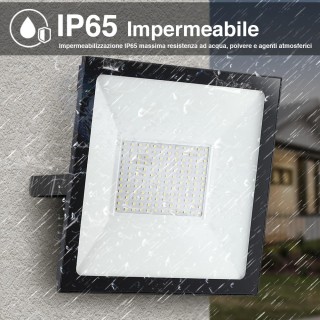 BAKAJI Σετ 2 Προβολείς LED Fari 100W Υψηλής Φωτεινότητας 8000lm Λευ...