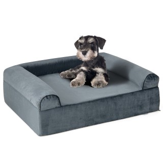 Costway Ορθοπεδικό Κρεβάτι Σκύλου με Επικάλυψη και Εύκολο Πλύσιμο γ...