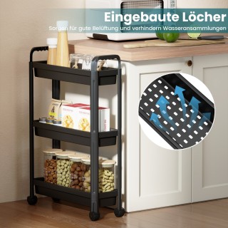 Costway Στενό τροχήλατο ραφάκι 3 επιπέδων με λαβές για κουζίνα και ... Costway Στενό τροχήλατο ραφάκι 3 επιπέδων με λαβές για κουζίνα και ...