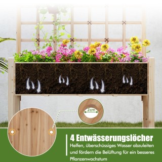 Costway Ζαρντινιέρα με Πέργκολα και Σχάρα Αναρρίχησης 119 x 60 x 16...