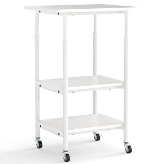 Costway Ρυθμιζόμενο Τρόλεϊ Εκτυπωτή με Ράφια και Ροδάκια σε Λευκό Χ...