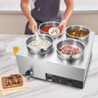 VEVOR Επαγγελματικός Ζεστατήρας Σούπας με 4 Δοχεία 7.4Qt  BW474QT15...