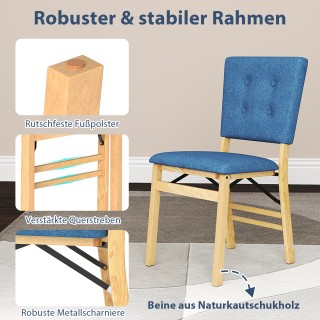 Costway Σετ Καρεκλών Τραπεζαρίας Δίχως Μπράτσα με Επενδεδυμένο Κάθι...