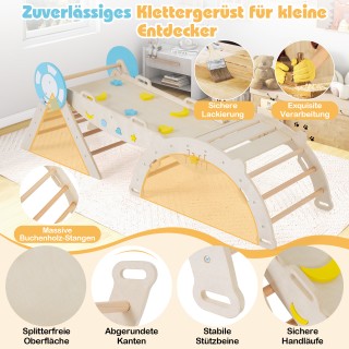 Costway Σετ Αναρρίχησης 3-σε-1 με Τσουλήθρα & Κατασκευαστικό Τόξο &...