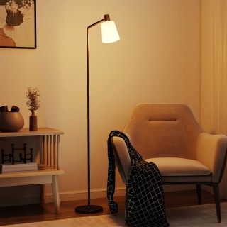 HOMCOM LED Επιδαπέδιο Φωτιστικό με Περιστρεφόμενη Κεφαλή 350°, Ρύθμ...