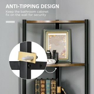 Μεταλλική Γωνιακή Βιβλιοθήκη με 6 Ξύλινα Ράφια 34 x 34 x 166 cm HOM... Μεταλλική Γωνιακή Βιβλιοθήκη με 6 Ξύλινα Ράφια 34 x 34 x 166 cm HOM...