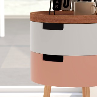 HOMCOM Σετ 2 Πολύχρωμα Τραπεζάκια Καφέ 3 Επιπέδων με 2 Αποθηκευτικο...