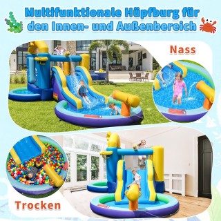 Costway Φουσκωτό Κάστρο με Θέμα Ωκεανό για Παιδιά - Με Τσουλήθρα, ... Costway Φουσκωτό Κάστρο με Θέμα Ωκεανό για Παιδιά - Με Τσουλήθρα, ...