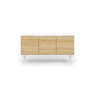 Ξύλινος Μπουφές Vigo με 3 Πόρτες 113 x 40 x 60 cm Λευκό & Ξύλο 301... Ξύλινος Μπουφές Vigo με 3 Πόρτες 113 x 40 x 60 cm Λευκό & Ξύλο 301...