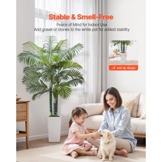VEVOR Ψεύτικο Φυτό Αρέκα 1829mm με Λευκή Γλάστρα Εσωτερικού Χώρου R...