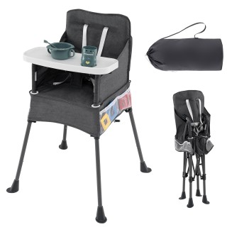 Costway Πτυσσόμενο Παιδικό Καρεκλάκι με Ρυθμιζόμενο Δίσκο & Τσάντα ...