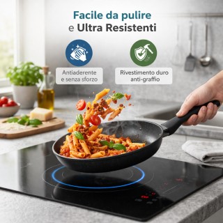 BAKAJI Σετ Μαγειρικών Σκευών Serena Μαύρο 11 Τεμαχίων από Χυτό Αλου...