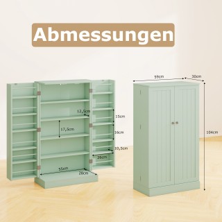 Costway Πράσινος Ελεύθερος Μπουφές Κουζίνας με Πόρτες και Ρυθμιζόμε... Costway Πράσινος Ελεύθερος Μπουφές Κουζίνας με Πόρτες και Ρυθμιζόμε...