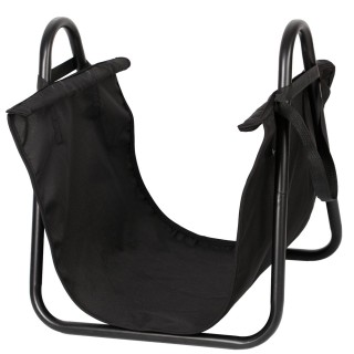 BAKAJI  Μεταλλική βάση για ξύλα με υφασμάτινο καλάθι για ξύλα τζακι...