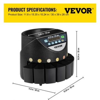 Μηχάνημα Καταμέτρησης & Ταξινόμησης Ευρώ VEVOR για 500-1000 Κέρματα... Μηχάνημα Καταμέτρησης & Ταξινόμησης Ευρώ VEVOR για 500-1000 Κέρματα...
