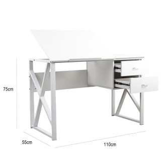 BAKAJI  Γραφείο με ανακλινόμενη επιφάνεια, συρταριέρα με 2 συρτάρια...