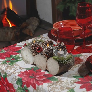 Galileo Χριστουγεννιάτικη βάση κεριών από ξύλο λεύκας με 3 φλόγες, ...