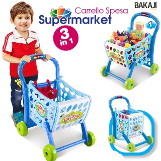 BAKAJI Καρότσι Σούπερ Μάρκετ για παιδιά χρώματος Μπλε με Φρούτα κα... BAKAJI Καρότσι Σούπερ Μάρκετ για παιδιά χρώματος Μπλε με Φρούτα κα...