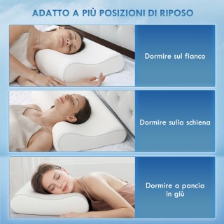 HOMCOM Μαξιλάρι Αυχένα με Memory Foam διπλού ύψους με αφαιρούμενο κ... HOMCOM Μαξιλάρι Αυχένα με Memory Foam διπλού ύψους με αφαιρούμενο κ...