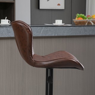 HOMCOM  Σετ 2 Σκαμπό Μπαρ από Συνθετικό Δέρμα με Ρυθμιζόμενο Ύψος, ...