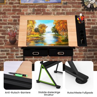 Costway Γραφείο Σχεδίασης Αρχιτεκτονικό Τραπέζι Ζωγραφικής με Κλίση... Costway Γραφείο Σχεδίασης Αρχιτεκτονικό Τραπέζι Ζωγραφικής με Κλίση...