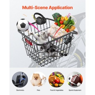 VEVOR Μεταλλικό Καλάθι Ποδηλάτου με Ανακλαστικό Φως Πίσω CKHXJSSZWN...