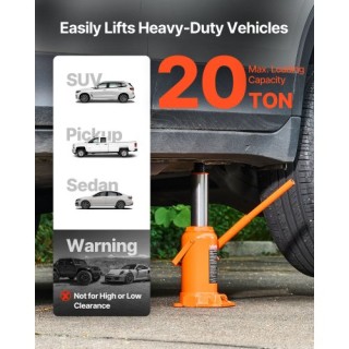 VEVOR 20 Τόνων Υδραυλικός Γρύλος Μπουκαλιού, Πορτοκαλί PSQJDCSSDS20...