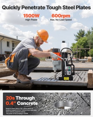 VEVOR Μαγνητική Δραπανομηχανή 1500W 60mm 0-600 RPM CLZJPCSDJ60M77GY... VEVOR Μαγνητική Δραπανομηχανή 1500W 60mm 0-600 RPM CLZJPCSDJ60M77GY...