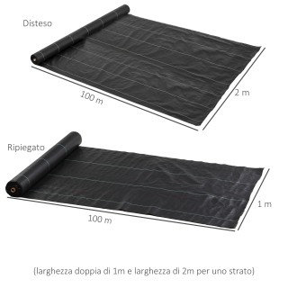 Outsunny  Ύφασμα για Εδαφοκάλυψη 100x2 μ Τρανσπυρητικό και Αντι-UV ...