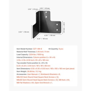 VEVOR Σετ 8 Τεμαχίων Γωνιακών Στηριγμάτων Εργαστηριακού Πάγκου 165m... VEVOR Σετ 8 Τεμαχίων Γωνιακών Στηριγμάτων Εργαστηριακού Πάγκου 165m...
