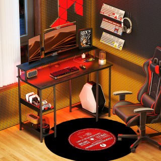 HOMCOM  Αναστρέψιμο γραφείο για υπολογιστή με ηλεκτρικές πρίζες, φώ...