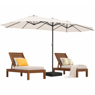 BAKAJI Διπλή Ομπρέλα Κήπου 4,6 Μέτρων με Βάση και Αντιηλιακή Προστα...