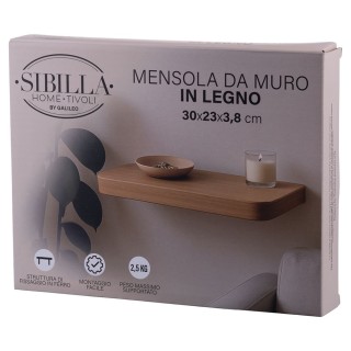 Galileo Ξύλινο Ράφι Τοίχου MDF 30x23x38 εκ. με Αόρατη Στερέωση Sibi...