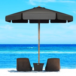 Costway  Πτυσσόμενη Ομπρέλα Ήλιου με Ρυθμιζόμενη Κλίση και Ξύλινη Κ...