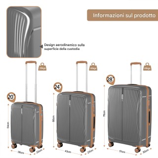 PROVITERA Σετ 3 Βαλίτσες από Σκληρό ABS Γκρι 90-59-38L με Ρόδες Eas... PROVITERA Σετ 3 Βαλίτσες από Σκληρό ABS Γκρι 90-59-38L με Ρόδες Eas...