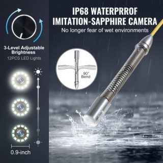 VEVOR Κάμερα Αποχέτευσης 70μ Αυτοεπιπεδούμενη με Πομπό 512Hz JLKXS... VEVOR Κάμερα Αποχέτευσης 70μ Αυτοεπιπεδούμενη με Πομπό 512Hz JLKXS...