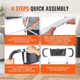 VEVOR Πτυσσόμενα Κάγκελα Κρεβατιού για Ηλικιωμένους, 4-Επίπεδα, 45... VEVOR Πτυσσόμενα Κάγκελα Κρεβατιού για Ηλικιωμένους, 4-Επίπεδα, 45...