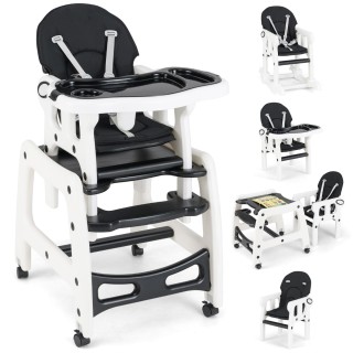 Costway Πολυλειτουργική Μαύρη Καρέκλα Μωρού 3 σε 1 BB5604BK