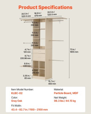 VEVOR Σύστημα Ντουλάπας με Ρυθμιζόμενο Ύψος, Διαστάσεις 1520 x 400 ... VEVOR Σύστημα Ντουλάπας με Ρυθμιζόμενο Ύψος, Διαστάσεις 1520 x 400 ...