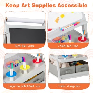 Παιδικό Καβαλέτο Ζωγραφικής 3 σε 1 54.5 x 45.7 x 101.6 cm – Γκρι TP...