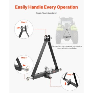 VEVOR Προσαρμογέας Ταχέος Κουμπώματος Ρυμούλκησης 3 Σημείων 2 6000l... VEVOR Προσαρμογέας Ταχέος Κουμπώματος Ρυμούλκησης 3 Σημείων 2 6000l...