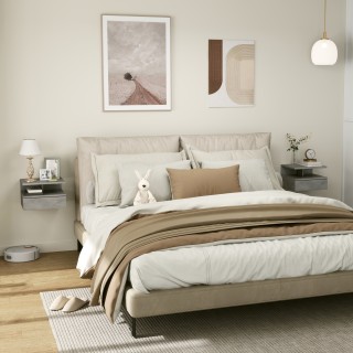 HOMCOM Σετ 2 Επιτοίχιων Κομοδίνων για Κρεβατοκάμαρα με Συρτάρι και ... HOMCOM Σετ 2 Επιτοίχιων Κομοδίνων για Κρεβατοκάμαρα με Συρτάρι και ...