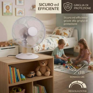 BAKAJI Αυτόνομος Επιτραπέζιος Ανεμιστήρας Χρώματος Άμμου, Ισχύς 45W...