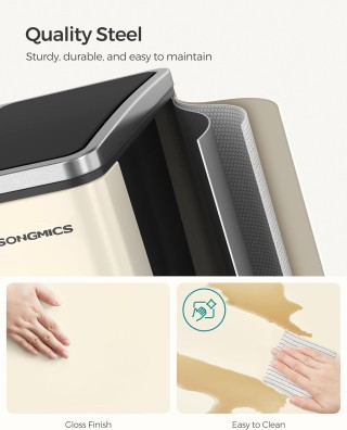 SONGMICS Διπλός Κάδος Απορριμμάτων 15L με Πεντάλ και Απαλό Κλείσιμο... SONGMICS Διπλός Κάδος Απορριμμάτων 15L με Πεντάλ και Απαλό Κλείσιμο...