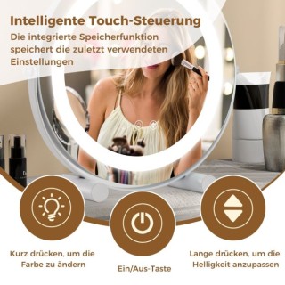 Επιτραπέζιος Στρογγυλός Καθρέπτης Μακιγιάζ με LED Φωτισμό COSTWAY H... Επιτραπέζιος Στρογγυλός Καθρέπτης Μακιγιάζ με LED Φωτισμό COSTWAY H...