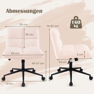 Costway Ροζ Καρεκλάκι Γραφείου με Ροδάκια και Ευρύ Κάθισμα Χωρίς Μπ... Costway Ροζ Καρεκλάκι Γραφείου με Ροδάκια και Ευρύ Κάθισμα Χωρίς Μπ...