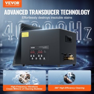 VEVOR Καθαριστικό Υπερήχων 15L με Καλάθι και Χρονοδιακόπτη HGKCSBQX...