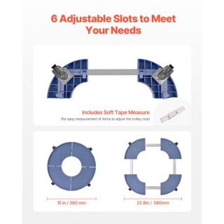 VEVOR Ρυθμιζόμενη Πλαστική Βάση Κάδου με Ρόδες LJTTCLS1JYXKA71A1V0